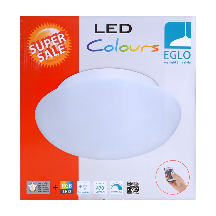 Eglo 75351 - LED RGB Plafon ściemnalny ELLA-C 1xE27/7,5W/230V