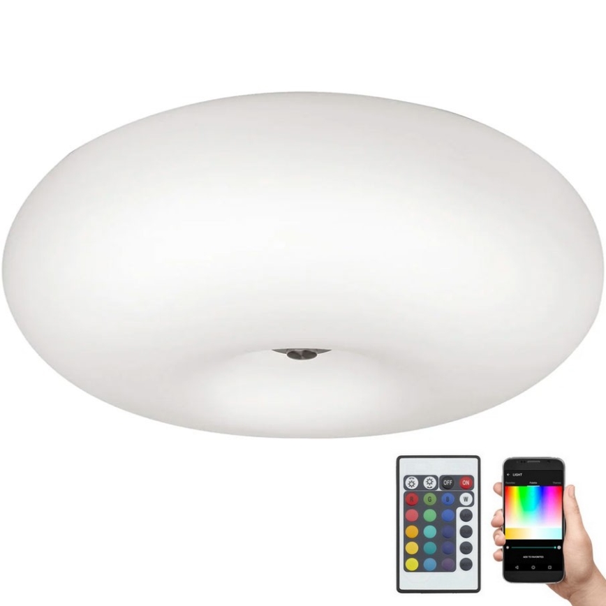 Eglo 75353 - Ściemnialna lampa sufitowa RGBW OPTICA-C 2xE27/7,5W/230V śr. 35 cm + zdalne sterowanie