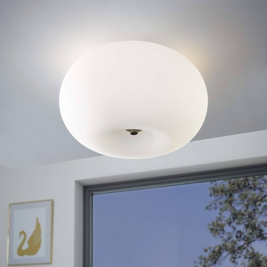 Eglo 75353 - Ściemnialna lampa sufitowa RGBW OPTICA-C 2xE27/7,5W/230V śr. 35 cm + zdalne sterowanie