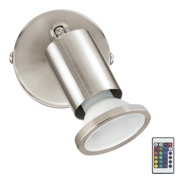 Eglo 75382 -LED RGBW Ściemnialny reflektor ścienny BUZZ 1xGU10/4W/230V+ pilot