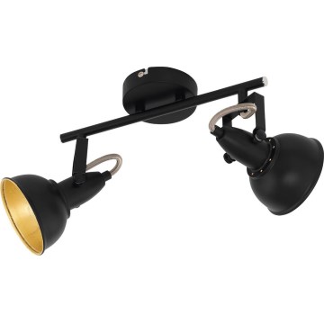 Eglo 75512 - Oprawa punktowa THORNTON 2xE14/28W/230V czarna/złota