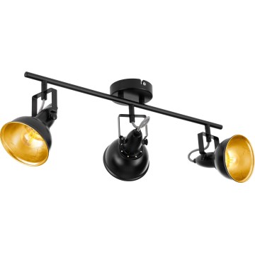 Eglo 75513 - Oprawa punktowa THORNTON 3xE14/28W/230V czarna/złota