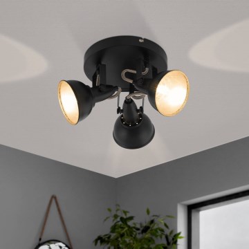Eglo 75514 - Oprawa punktowa THORNTON 3xE14/28W/230V czarna/złota