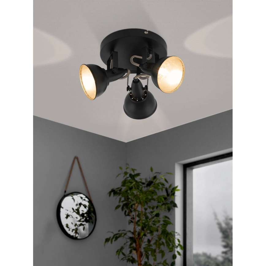 Eglo 75514 - Oprawa punktowa THORNTON 3xE14/28W/230V czarna/złota
