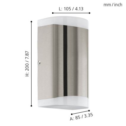 Eglo - LED Zewnętrzna lampa ścienna 2xGU10/4,6W/230V IP44