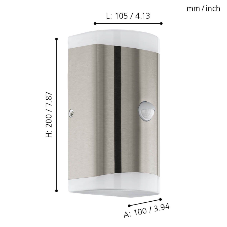 Eglo - LED Zewnętrzny kinkiet z czujnikiem 2xGU10/4,6W/230V