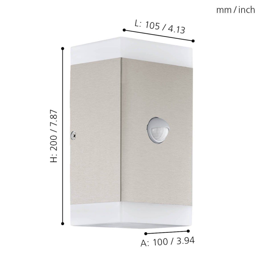 Eglo - LED Zewnętrzny kinkiet z czujnikiem 2xGU10/4,6W/230V IP44