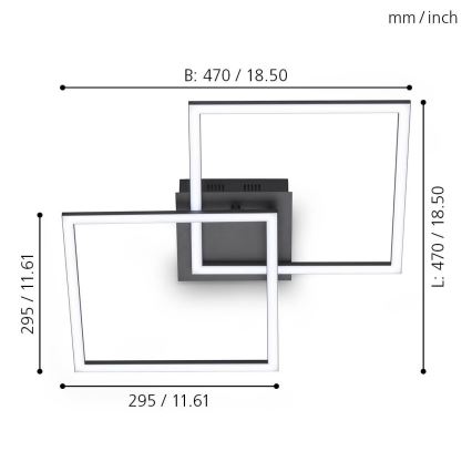 Eglo - LED Ściemnialny żyrandol natynkowy LED/28W/230V 3000-6500K + pilot