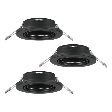 Eglo 75673 - ZESTAW 3x Wpuszczana oprawa łazienkowa AGULO 1xGU10/35W/230V IP23 czarna