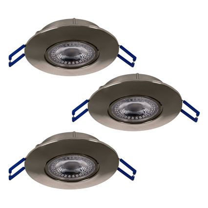 Eglo 75765 - ZESTAW 3x LED Oprawa wpuszczana ZUJAR LED/3,4W/230V matowy chrom