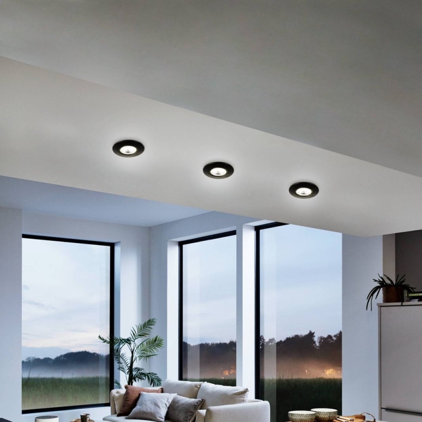 Eglo 75765 - ZESTAW 3x LED Oprawa wpuszczana ZUJAR LED/3,4W/230V czarna