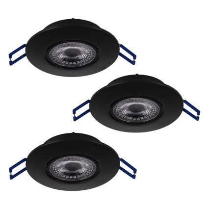 Eglo 75765 - ZESTAW 3x LED Oprawa wpuszczana ZUJAR LED/3,4W/230V czarna