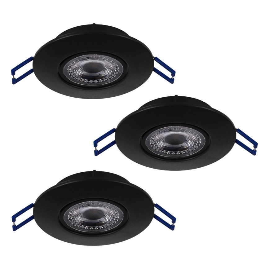 Eglo 75765 - ZESTAW 3x LED Oprawa wpuszczana ZUJAR LED/3,4W/230V czarna