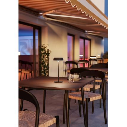 Eglo - ściemnialna, z ładowaniem solarnym, dotykowa lampa stołowa LED/3W/5V 3000-6000K 1800 mAh IP44 czarna