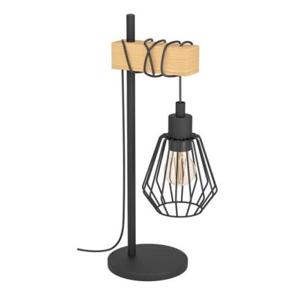 Eglo 780173 - Lampa stołowa TABODI 1xE27/40W/230V sosna/czarny