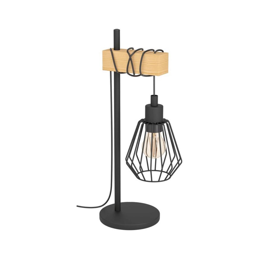 Eglo 780173 - Lampa stołowa TABODI 1xE27/40W/230V sosna/czarny