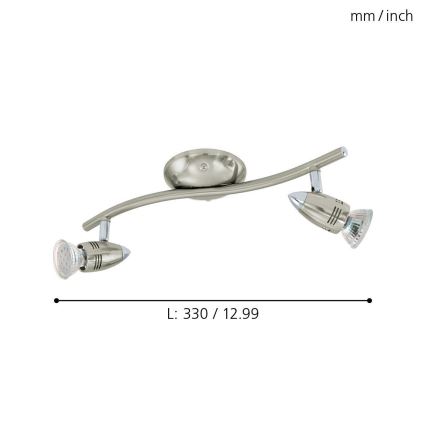 Eglo 78023 - LED Oświetlenie punktowe MAGNUM 2xGU10/3W/230V 3000K matowy chrom