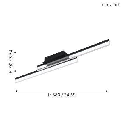 Eglo 780433 - LED Plafon łazienkowy YANGUAS 2xLED/11W/230V 3000K IP44 matowy chrom