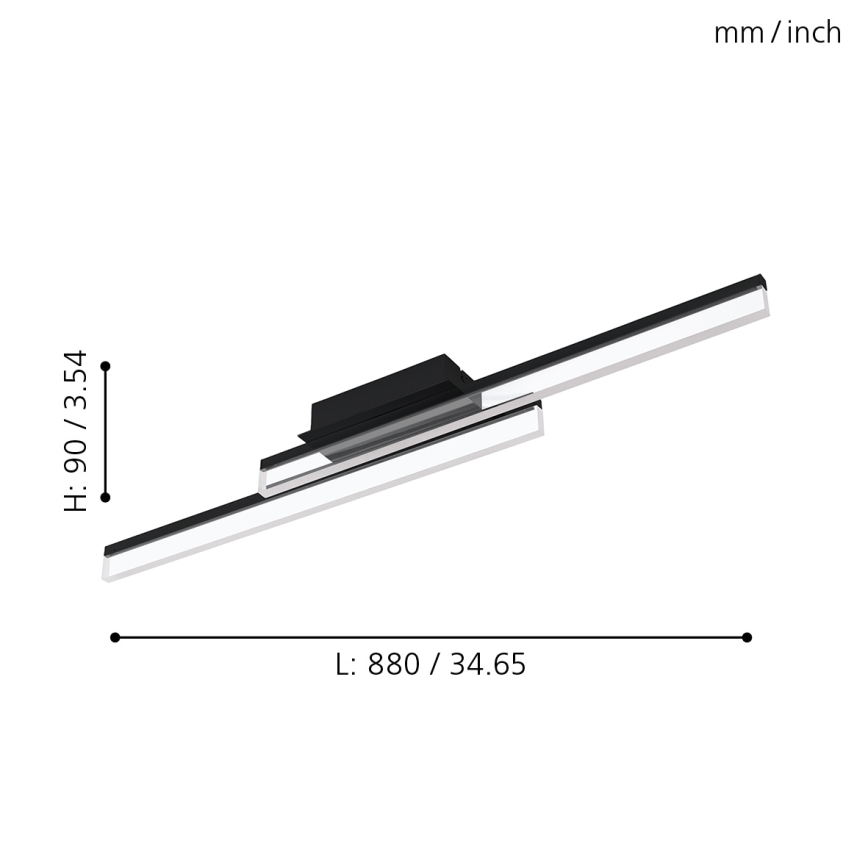 Eglo 780433 - LED Plafon łazienkowy YANGUAS 2xLED/11W/230V 3000K IP44 matowy chrom