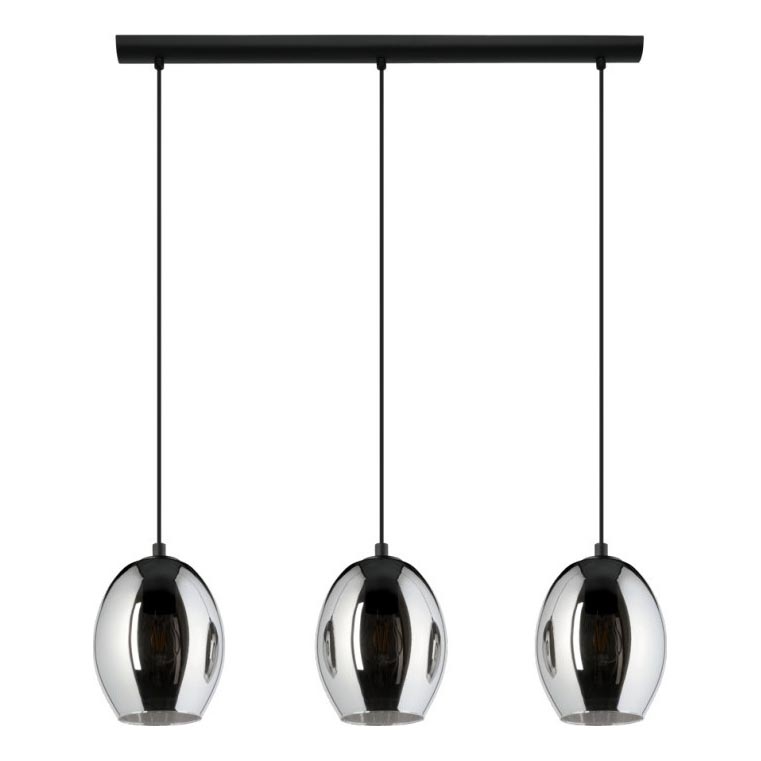 Eglo 780481 - Lampa wisząca na przewodzie CADAQUES 3xE27/40W/230V czarny/przydymiony