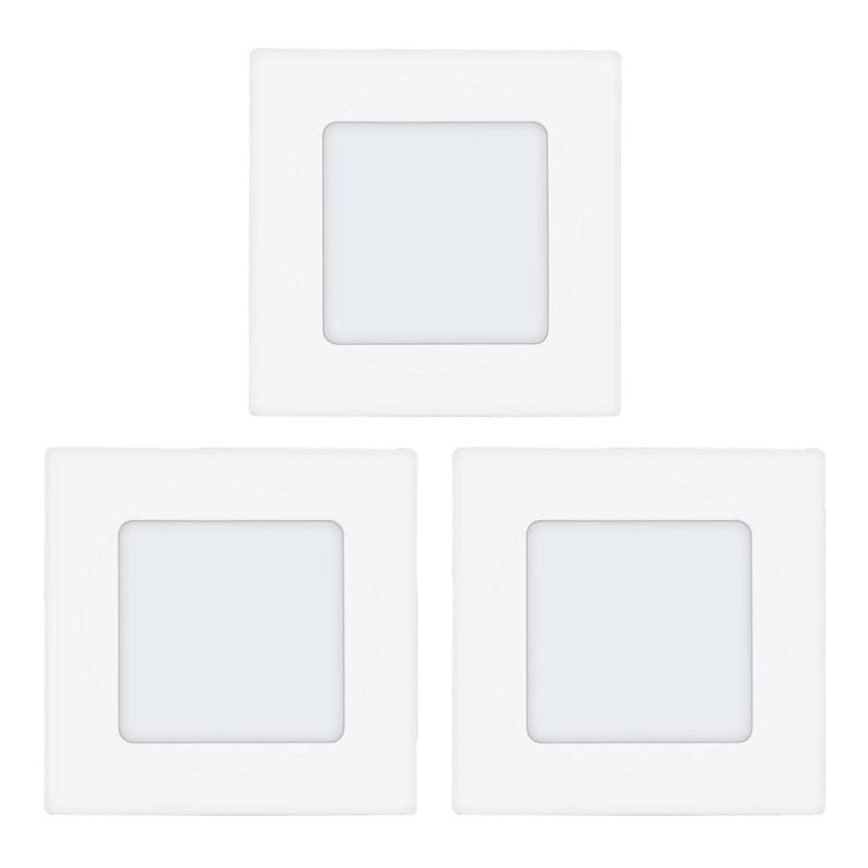 Eglo 78196 - ZESTAW 3x wpuszczanych opraw LED FUEVA LED/2,7W/230V 8,5x8,5 cm
