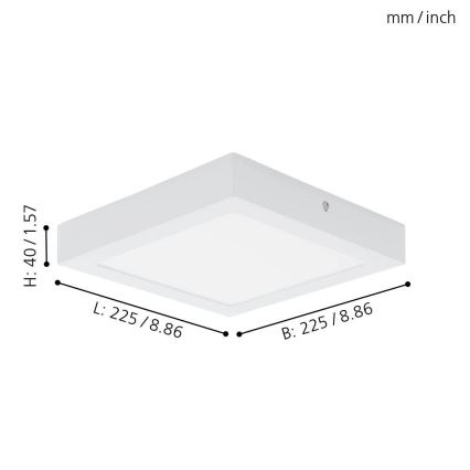 Eglo 78202 - Oprawa sufitowa LED FUEVA/16,5W/230V 22,5x22,5 cm