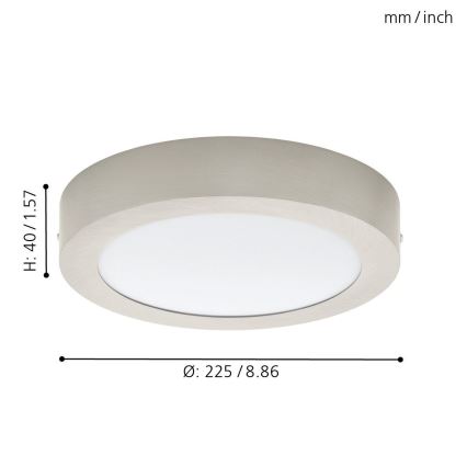 Eglo 78214 - Plafon LED FUEVA LED/16,5W/230V śr. 22,5 cm