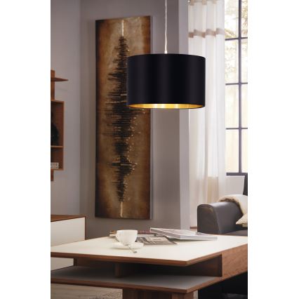 Eglo 78691 - Żyrandol na lince MASERLO 1xE27/60W/230V śr. 38 cm czarny/miedź