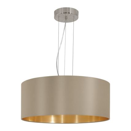 Eglo 78693 - Żyrandol na lince MASERLO 3xE27/60W/230V śr. 53 cm beżowy/miedź