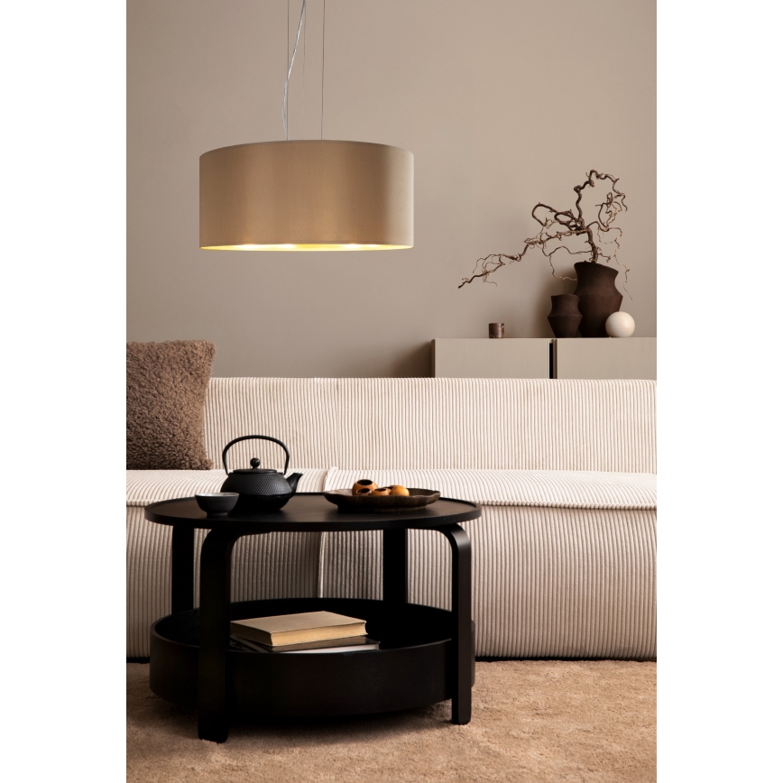 Eglo 78693 - Żyrandol na lince MASERLO 3xE27/60W/230V śr. 53 cm beżowy/miedź