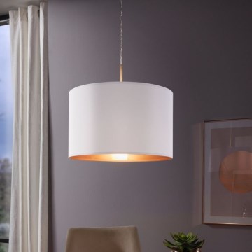 Eglo 78695 - Żyrandol na lince PASTERI 1xE27/60W/230V biały