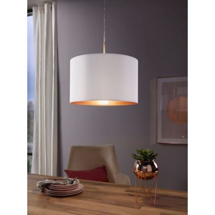 Eglo 78695 - Żyrandol na lince PASTERI 1xE27/60W/230V biały