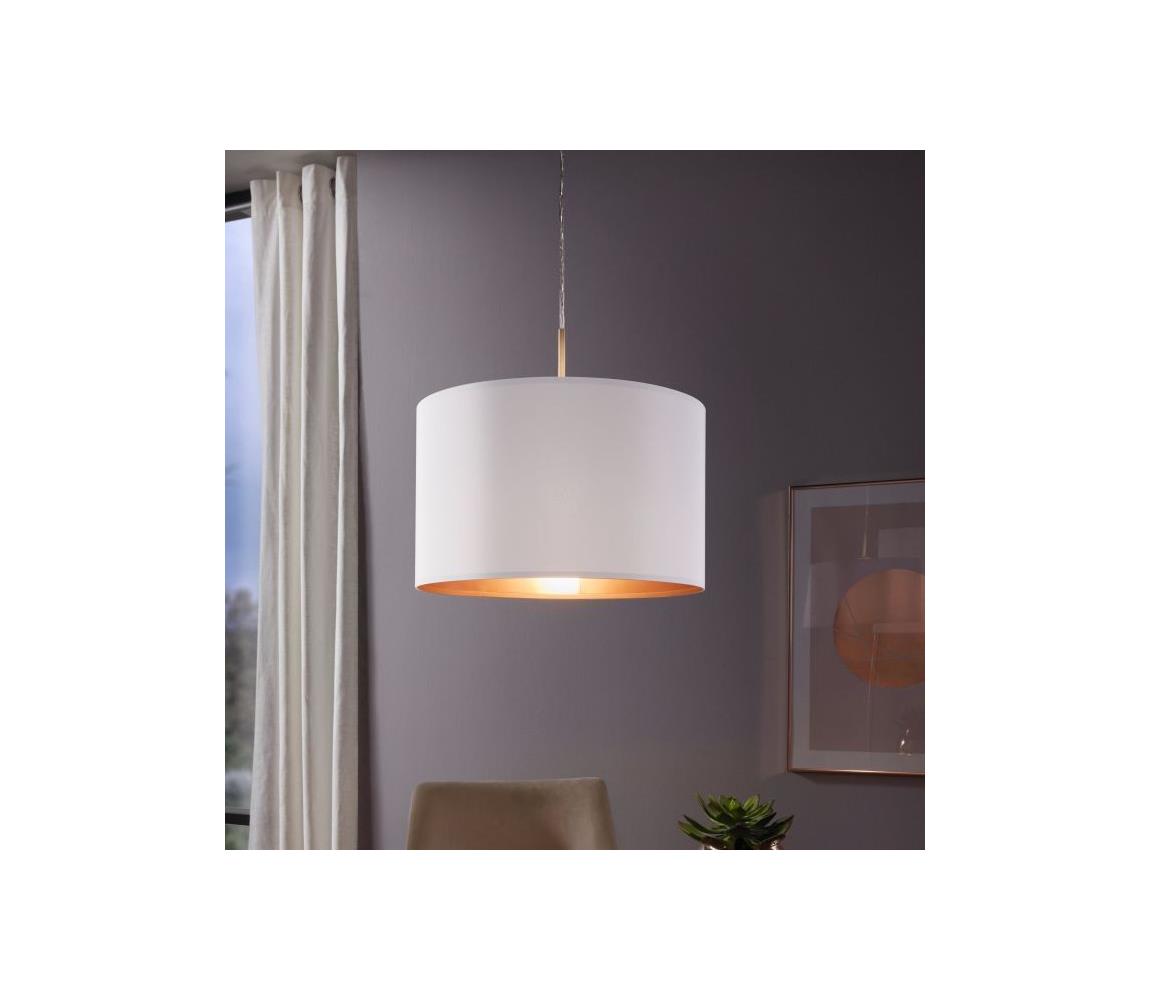 Eglo 78695 - Żyrandol na lince PASTERI 1xE27/60W/230V biały