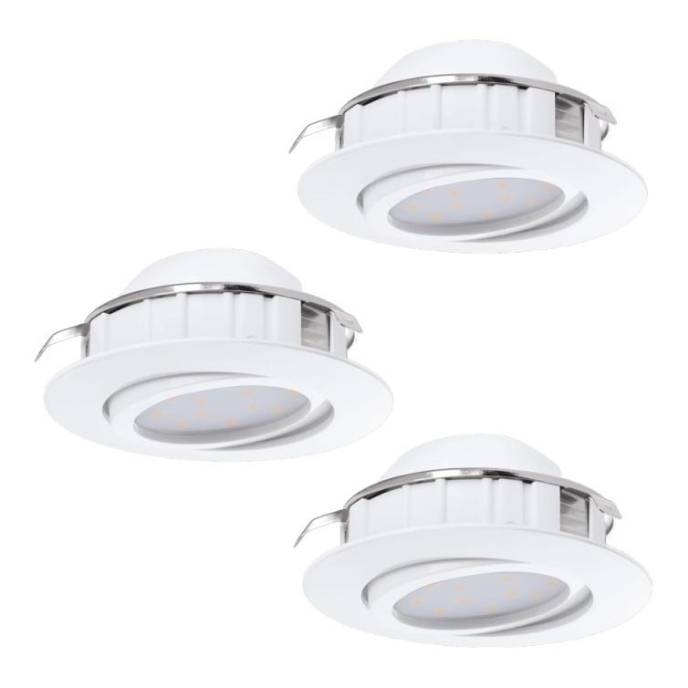 Eglo 78755 - ZESTAW 3x LED Oprawa wpuszczana PINEDA 1xLED/6W/230V 3000K biała
