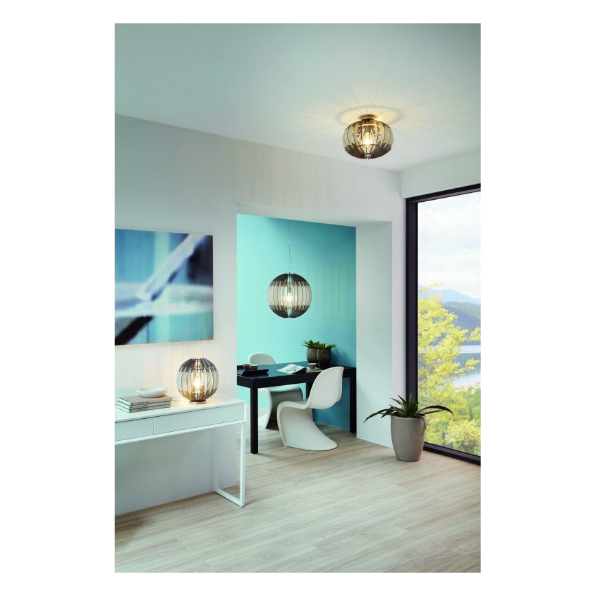 Eglo 79137 - Plafon OLMERO 1xE27/60W/230V šedo-biały