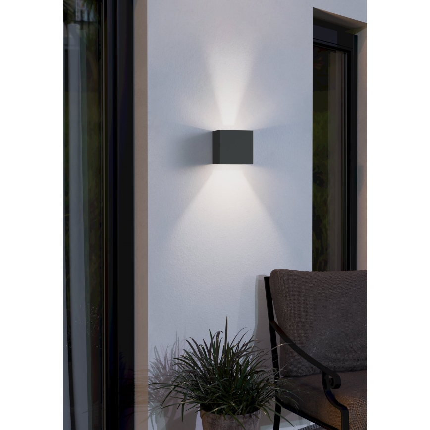 Eglo 79215 - LED Kinkiet zewnętrzny CALPINO 2xLED/3,3W/230V 3000K IP54 czarny