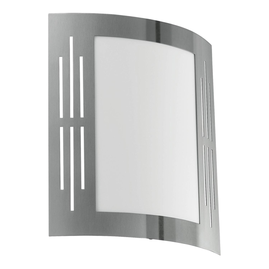 Eglo 79282 - Kinkiet zewnętrzny CITY 1xE27/60W/230V chrom błyszczący IP44