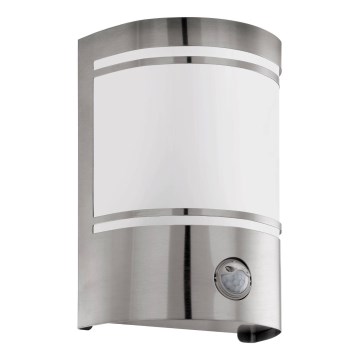 Eglo 79284 - Kinkiet zewnętrzny z czujnikiem CERNO 1xE27/40W/230V chrom błyszczący IP44