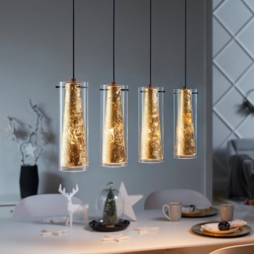 Eglo 79344 - Żyrandol na lince PINTO GOLD 4xE27/40W/230V złoty
