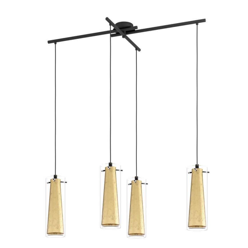 Eglo 79344 - Żyrandol na lince PINTO GOLD 4xE27/40W/230V złoty