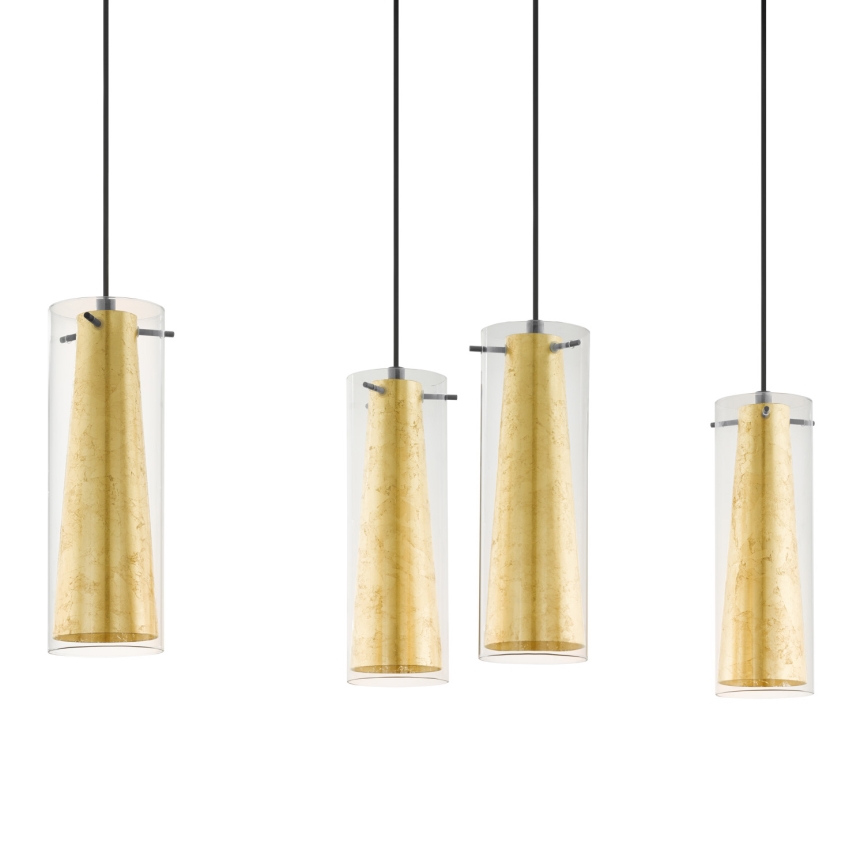 Eglo 79344 - Żyrandol na lince PINTO GOLD 4xE27/40W/230V złoty