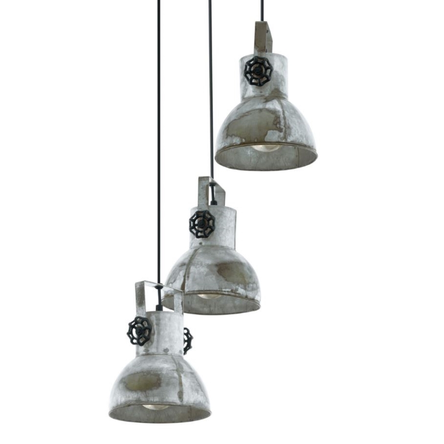 Eglo 79371 - Żyrandol na przewodzie BARNSTAPLE 3xE27/40W/230V brązowy/patina