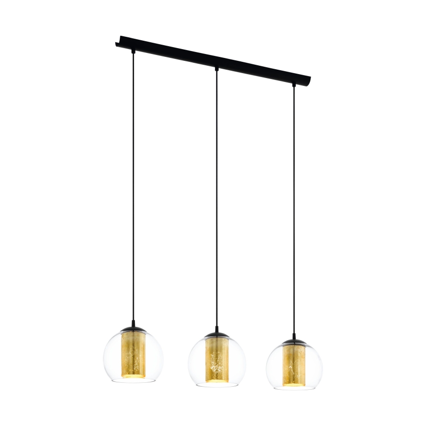 Eglo 79461 - Lampa wisząca na lince BOLSANO 3xE27/28W/230V złota/czarna