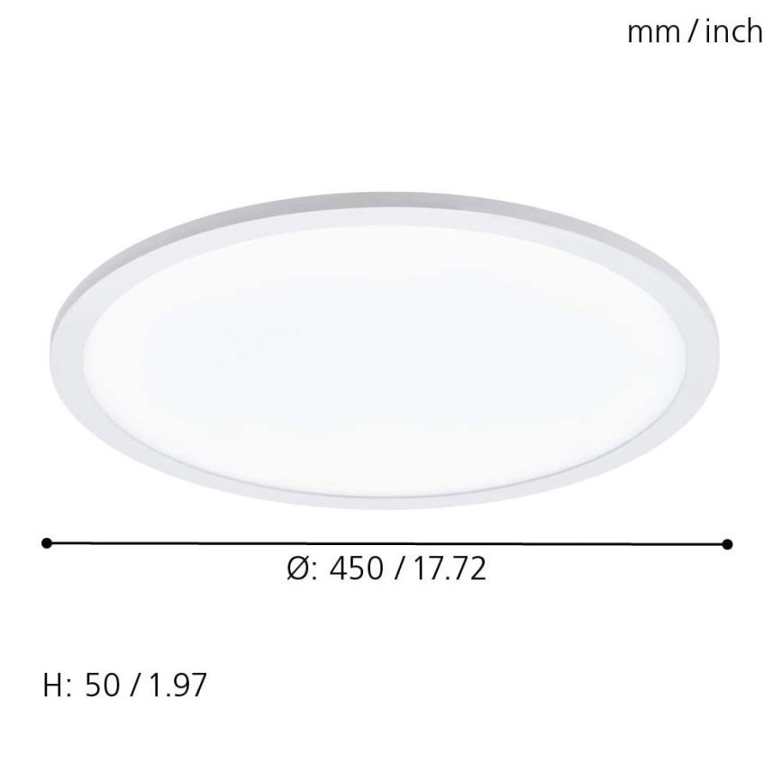 Eglo 79469 - LED Plafon ściemnialny POZZALLO LED/21W/230V 2700-6500K biały + zdalne sterowanie