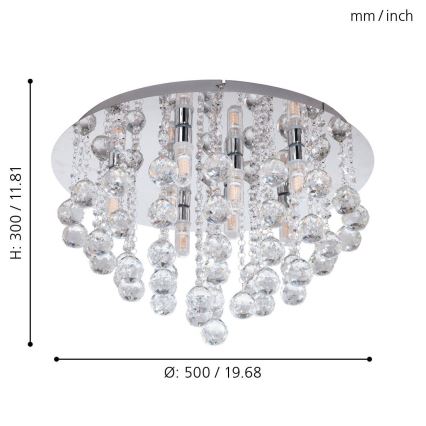 Eglo 79516 - LED Plafon łazienkowy MONTEPRANDONE 8xG9/3W/230V IP44 chrom błyszczący