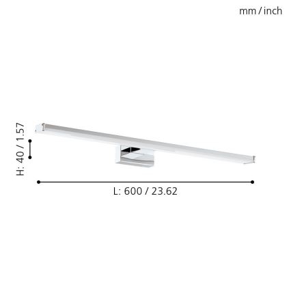 Eglo 79533 - LED Łazienkowe oświetlenie lustra SARNOR LED/11W/230V 60 cm IP44 chrom błyszczący