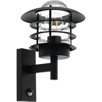 Eglo 79555 - Kinkiet zewnętrzny z czujnikiem ZAMALENA 1xE27/60W/230V IP44