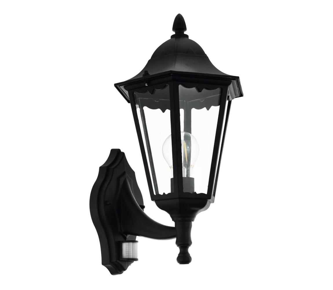 Eglo 79556 - Oświetlenie zewnętrzne z czujnikiem SANTA LUCIA 1xE27/60W/230V IP44 czarne