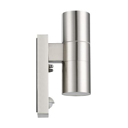 Eglo 79594- LED Kinkiet zewnętrzny z czujnikiem ARAPONGAS 2xGU10/2,8W/230V IP44 matowy chrom