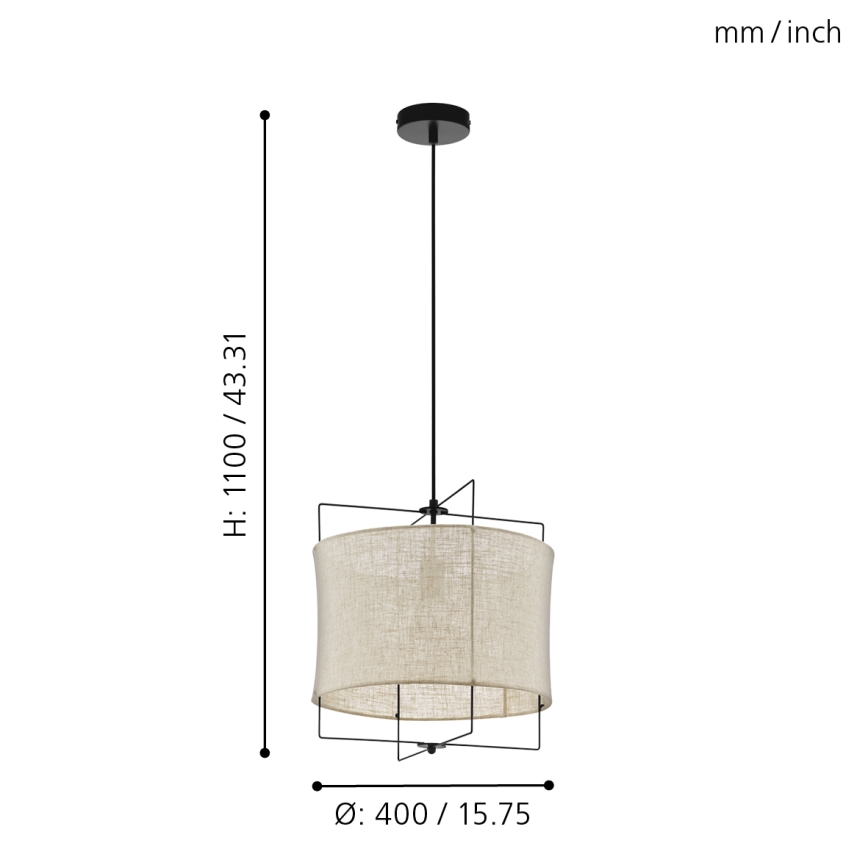 Eglo 79644 - Żyrandol na lince BRIDEKIRK 1xE27/40W/230V